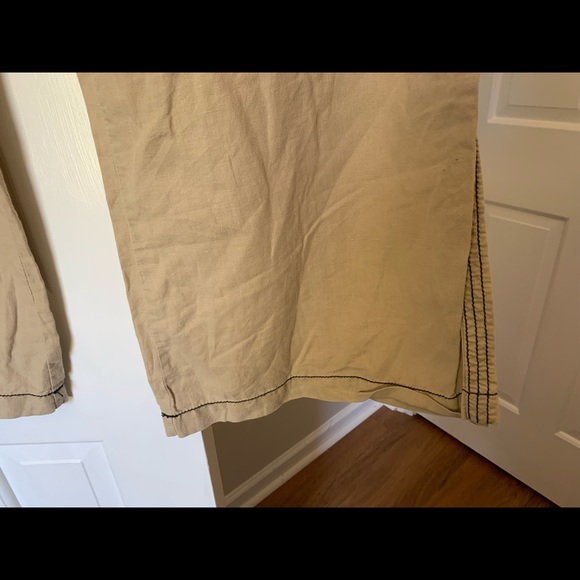 Free People Lightweight Khaki Flare Pants 6 8 - Picture 4 of 10